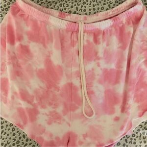 Pink Oversized Tie-Dye Women's Shorts